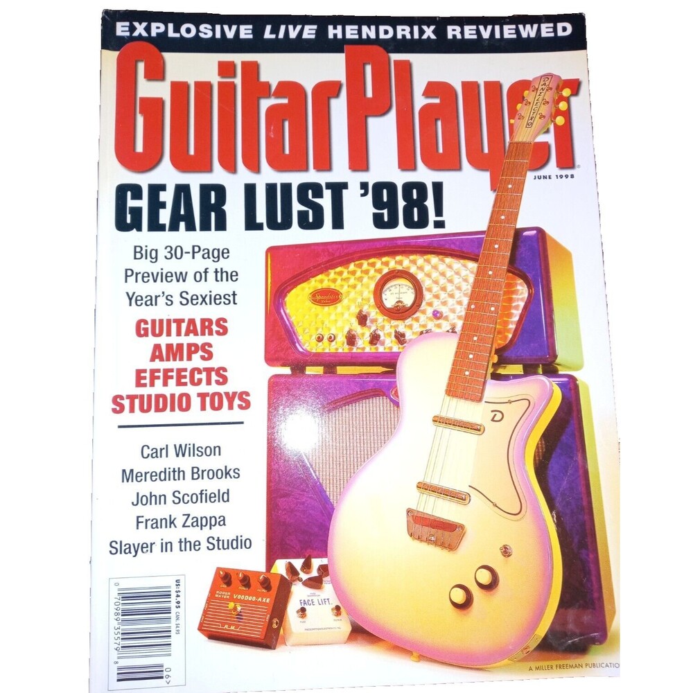 Guitar Player Magazine June 1998 Gear Lust Issue Explosive Live Hendrix Reviewed